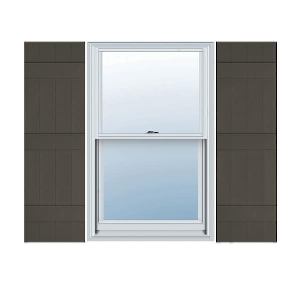 Ekena Millwork Lifetime Vinyl, 4 Board Joined (3 Batten), Board-n-Batten Shutters, w/Shutter Loks, LJ4C14X07700MS, PR LJ4C14X07700MS - main